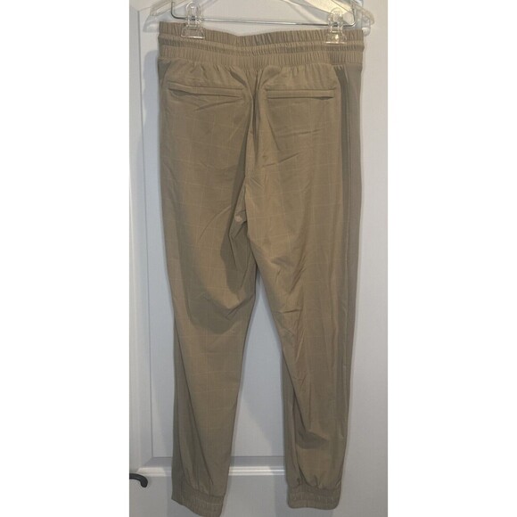 Athleta Women’s BROOKLYN TEXTURED JOGGER WINDOWPANE TAUPE Sz 4 Stretch Pockets - Picture 4 of 13